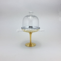 Cheese Dome Classic Glass Electroplate Gold Glass Cake Set Factory